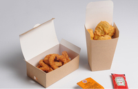 Vente en gros de boîte d'emballage de frites cuboïdes blanches de style simple boîte de papier de qualité alimentaire pour fast-food pop-corn poulet