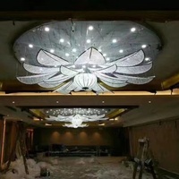 Lustre décoratif exclusif de style grande fleur de lotus, éclairage personnalisé pour hall de centre commercial, lustre suspendu
