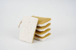 Éponge à vaisselle en coton avec boucle de suspension, sans colle, cousue, écologique, pour le nettoyage des ustensiles de cuisine et de la salle de bain - Product Image 6