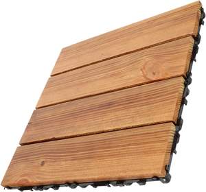 Dalles de terrasse en pin carbonisé à emboîtement, décoratives pour balcon, faciles à installer, pour l'extérieur et l'intérieur, revêtement de sol de patio DIY - Product Image 1