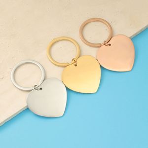 Mirror <b>Polished</b> Heart Keychain Sweet Silver Stainless Steel Blanks Key Chains for <b>Car</b> Key Pendant Women Man Jewelry Friend Gifts - Product Image 1