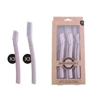 Лидер продаж, биоразлагаемый Женский Триммер для бровей, пшеничная солома, дермапленинг, бритва для лица с микрозащитным режимом бритья - Product Image 1