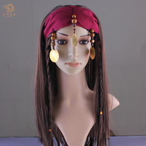 大人のための高品質カリブ海海賊コスプレウィッグコスチュームアクセサリー合成ウィッグ - Product Image 3