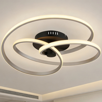 Plafonnier LED moderne à 3 anneaux entrelacés, design géométrique pour chambre à coucher et salon
