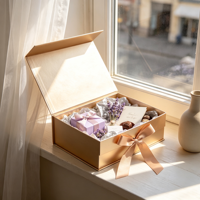 Boîte à bijoux vide en marbre avec couvercle magnétique et estampage doré, avec sac, pour présentation de bagues de fiançailles et de mariage, vente en gros