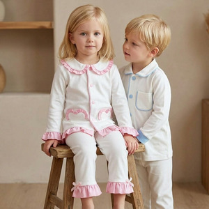 Set <span class=keywords><strong>Pigiama</strong></span> per Bambini con Tasche, Abbigliamento Casual per Bambini, Set <span class=keywords><strong>Pigiama</strong></span> in Morbido <span class=keywords><strong>Cotone</strong></span> per Ragazzi, Pigiami Coordinati per Famiglia - Product Image 1
