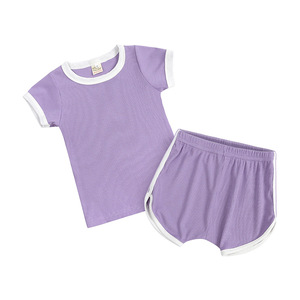 Vêtements pour bébé fille 2022, ensemble de vêtements pour fillettes, ensemble d'été avec débardeur et short en tricot, logo personnalisé, ensemble de shorts pour enfants, filles - Product Image 5