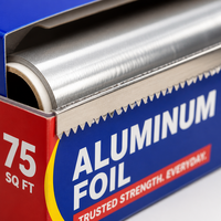 Papier d'aluminium ménager de petite taille 12 po x 20 pi, feuille d'aluminium épaisse de 18 microns très résistante pour four grille-pain