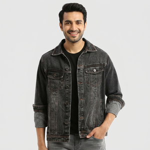 High Street Men's <b>Lightweight</b> Customizable Design <b>Denim</b> <b>Jacket</b> Embroidered Autumn Winter Season OEM Serviced - Product Image 1