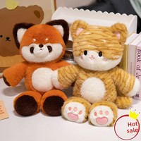 Peluche mignonne et douce en forme de raton laveur avec rembourrage en coton PP, adorable poupée chat, oreiller de câlin pour adolescents, figurine d'action 31-50cm