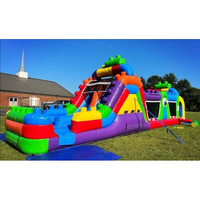 Château gonflable commercial d'extérieur, parcours d'obstacles, mur d'escalade, blocs de construction, taille et couleur personnalisables pour enfants