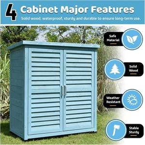 Hangar <span class=keywords><strong>de</strong></span> stockage extérieur résistant aux intempéries pour les outils <span class=keywords><strong>Armoire</strong></span> d'arrière-cour en bois massif - Product Image 2