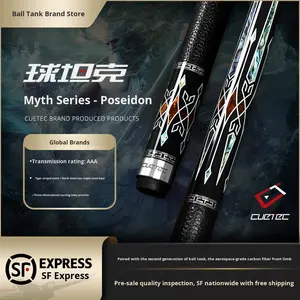 Stecca da Biliardo Cuetec Legend <span class=keywords><strong>Poseidon</strong></span> in Fibra di Carbonio con Giunto Centrale 1/2, Incisione 3D, Tecnologia Athena Black per Biliardo a Nove Palle - Product Image 2