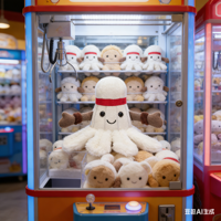 Peluches Poulpe Kawaii 8 pouces, Jouets en Peluche Dessin Animé pour Enfants, Idéales pour Machines à Pinces