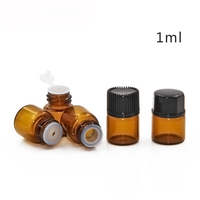 Botol Vial Kaca Amber Kosong LANJING 1-5ml untuk Sampel Kosmetik dan Makeup dengan Penutup dan Pengurang Orifis