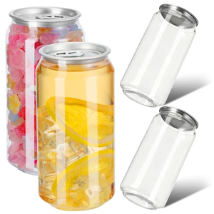 Bouteilles en plastique PET transparentes personnalisables avec logo, avec couvercle à clapet en aluminium, sans BPA, pour boissons gazeuses, jus, café froid et boissons pétillantes - Product Image 2