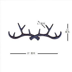 Perchero de pared de hierro fundido con forma de asta de ciervo, con tres o más ganchos para abrigos y gorras, para colocar detrás de puertas o en paredes. - Product Image 4
