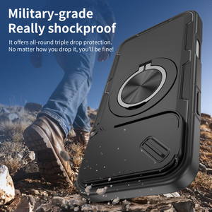 Funda para <span class=keywords><strong>iPhone</strong></span> 17 Pro Max con Cubierta Deslizante para Cámara, Resistente a Impactos 360° °   Funda con Soporte Giratorio para <span class=keywords><strong>iPhone</strong></span> 17 Pro Max - Product Image 3