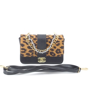 Commercio all'ingrosso di modo di cuoio DELL'UNITÀ di elaborazione del sacchetto di spalla con del leopardo della pelle scamosciata retro style delle donne di disegno speciale crossbody bag con due di colore del metallo - Product Image 4