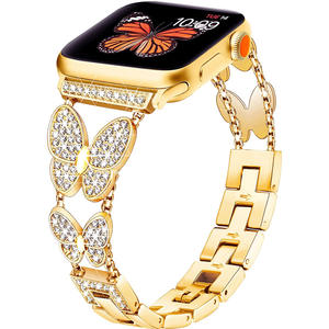 <span class=keywords><strong>Bracelet</strong></span> Montre <span class=keywords><strong>Femme</strong></span> Luxe Accessoires 45 Mm Fille Unique Métallique Étanche Papillon Diamant Bling <span class=keywords><strong>pour</strong></span> <span class=keywords><strong>Apple</strong></span> <span class=keywords><strong>Watch</strong></span> - Product Image 1