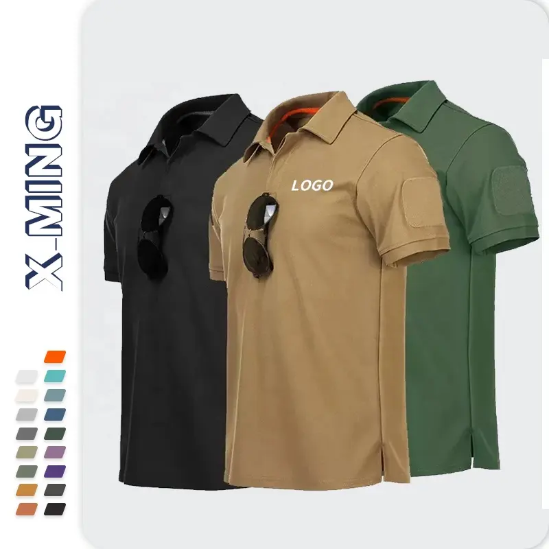Özel logo oyalamak klasik tulum kısa kollu erkek Polo T Shirt iş üniforma tulum erkek Polo gömlekler