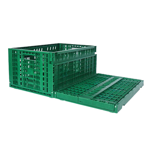 Supermarket Heavy Duty Strong Storage Mesh Durable Turnover Logistic Box Plastic Foldable Stackable Collapsible plastic crate
