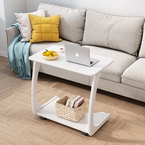 Nordic Minimalist Solid Wood <b>Coffee</b> <b>Table</b> With Storage Shelf For Living Room Sofa Side Use <b>Walnut</b> Color - Product Image 3