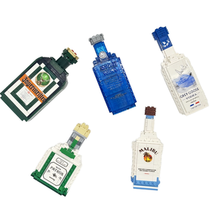 Tên tùy chỉnh Bourbon chai khối xây dựng engravable hiển thị Set Bar giỏ hàng trung tâm - Product Image 1