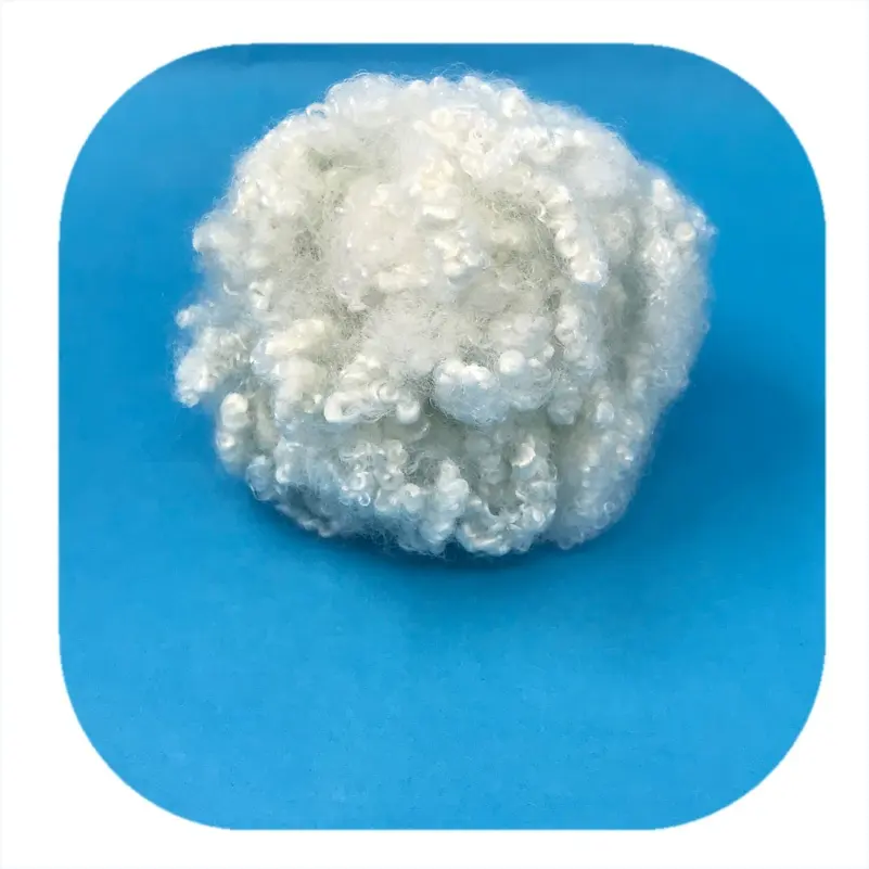 Professional Supplier Polyester staple fiber 7dx64mm HCS HC filling cushion fiber