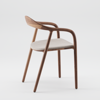 Fauteuil de salle à manger Neva en bois massif de couleur noyer, design moderne nord-américain, prix de gros