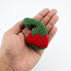 Lot de bonnets de Noël en feutre rouge et blanc pour enfants, ornements faits à la main, décorations à suspendre à l'arbre, ensemble cadeau - Product Image 1