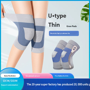 Genouillère Élastique Gris Bleu Color Block pour Hommes – Soutien de Compression pour Yoga, Course à Pied, Cyclisme et Récupération - Product Image 2