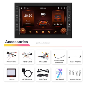 Podofo 2+64GB 7'' Autoradio Android CarPlay/Android Auto/GPS/WiFi BT pour VW Passat Golf MK5 MK6 Jetta T5 LUPO POLO Touran SKODA - Product Image 6