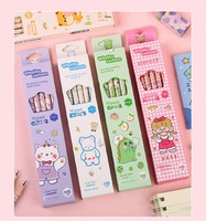 Coffret de 10 crayons mignons à motifs de dessins animés – Prix esthétique pour les élèves du primaire – Petit cadeau HB – Ensemble de crayons violets pour la maternelle