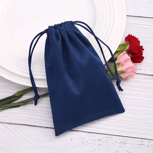 Sac à bijoux en velours avec cordon de serrage, bleu royal, 8x10cm, rangement rectangulaire pour bagues, emballage d'accessoires pour rouge à lèvres - Product Image 4