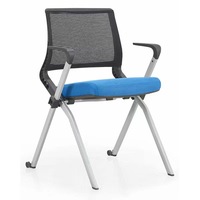 Chaise de bureau ergonomique empilable en maille aérée pour l'école, les conférences et la formation, avec dossier en plastique et dossier pliable, chaises contractuelles pliantes