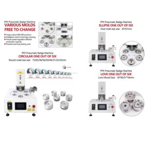 Großhandel Fabrikpreis Buttonmaschine für 50*50mm 2*2 3*3 Zoll PPX Halbautomatische Pneumatische Kühlschrankmagnet-Herstellungsmaschine - Product Image 6