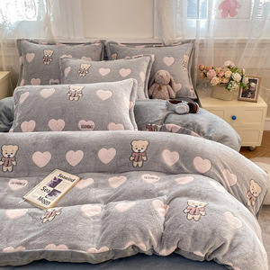 Juego de 4 mantas de franela y <span class=keywords><strong>sherpa</strong></span> con peso, cálidas y acogedoras, tamaño King, para <span class=keywords><strong>cama</strong></span>, textiles para el hogar, ideales para el invierno, ¡las más vendidas! - Product Image 1