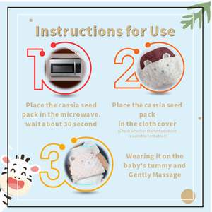 Soulagement des Coliques et Gaz du Bébé - <span class=keywords><strong>Ceinture</strong></span> Ventre Chauffante aux Graines de Cassia, <span class=keywords><strong>Ceinture</strong></span> d'Enveloppement Chauffante pour Bébé Soulage et Apaise les Gaz, Ballonnements - Product Image 6