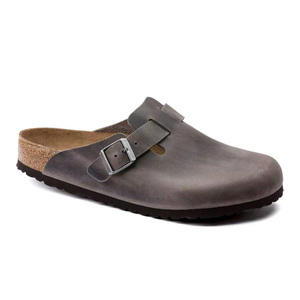 Venta caliente Birkenstocks <span class=keywords><strong>Zapatos</strong></span> Hombres y mujeres Zapatillas para caminar con suela de corcho de doble botonadura Zapatillas de cuero Birkenirstocks - Product Image 3