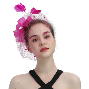 MIO Tea Party Fascinators Chapeau Kentucky Derby Chapeaux Vintage À La Main Voile Épingles À Cheveux Accessoires De Cheveux Plume Arc Pince À Cheveux De Mariée - Product Image 6