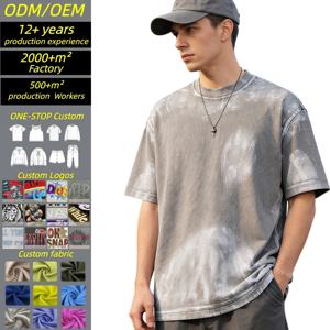 T-shirt décontracté pour homme en coton 100% de qualité supérieure, lavage à l'acide vintage, surdimensionné, TKAN791D, poids lourd 280 g/m², personnalisable en usine - Product Image 1