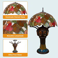   Lampe de table décorative en verre coloré de 20 pouces, style rétro européen, pour salon, hôtel, restaurant, bureau, séjour, maison d'hôtes
