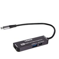Tarjeta de Captura Hardrock Bestseller XC1-2 USB-C 1080p con Soporte para Carga PD de 100W y Transferencia de Datos USB 3.0, Compatible con Windows