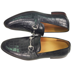Men's Genuine Leather Loafers Pointed Toe Slip-On <b>Summer</b> Comfort Buckle <b>Decorated</b> Shoes - Product Image 4