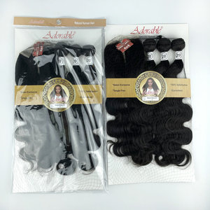 Meilleures ventes en ligne, Adorable, Cheveux synthétiques ondulés (Body Wave) avec mélange de fibres animales, 22, avec closure offerte - Product Image 1