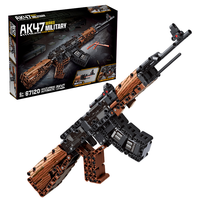 Mainan rakit Puzzle edukasi anak-anak, Set blok ABS Model senapan Sniper Kar98k untuk penggemar militer dan senjata api