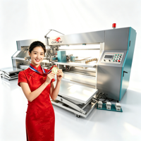 Oray 1200D Máquina de grapado de cartón de doble hoja con función de clavado reforzado, semiautomática, con doble troquel y centro automático, para cartón de doble capa