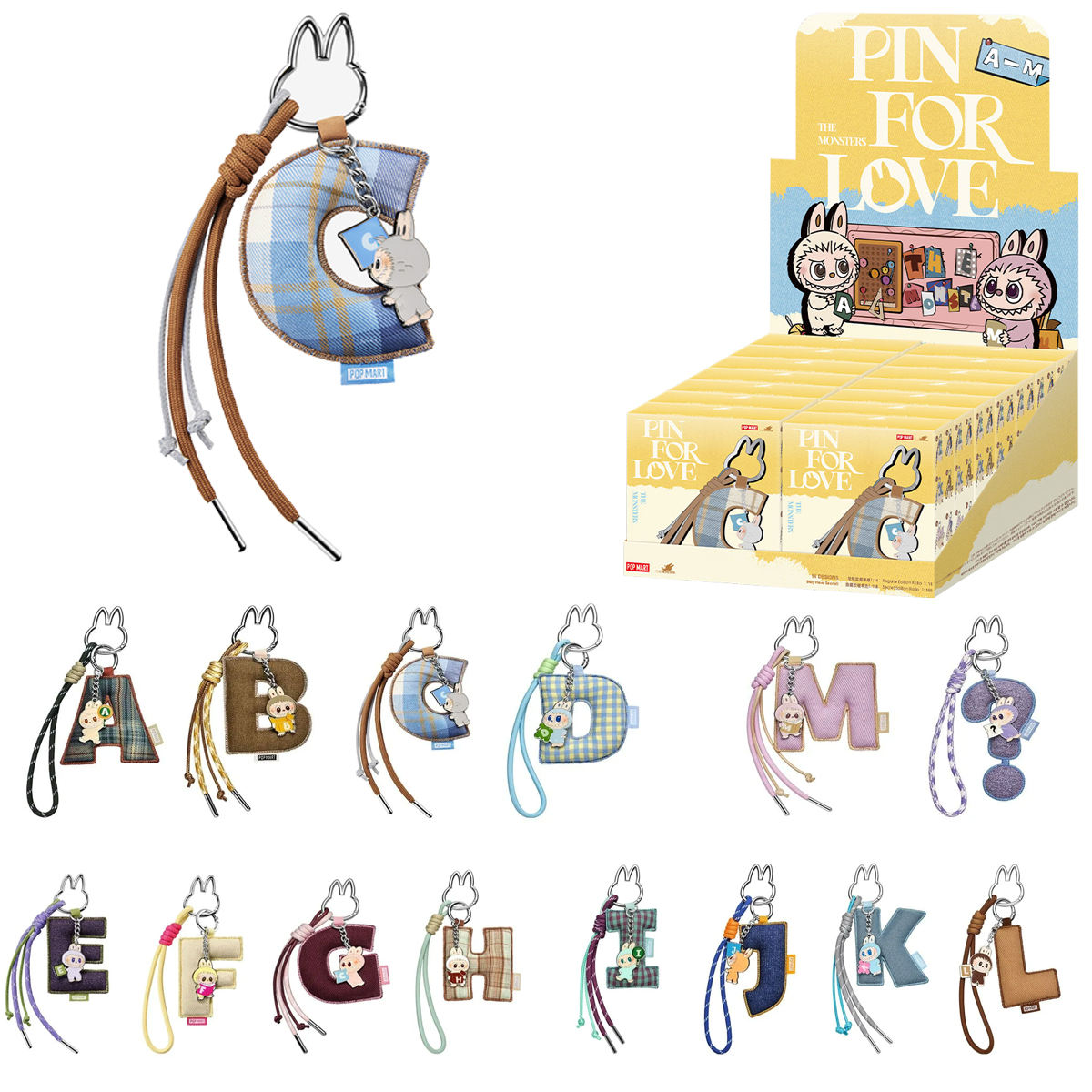 Pendentif lettre V4 A-M 14 pièces/ensemble