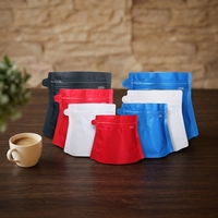 Bolsas de Embalaje para Granos de Café con Cierre de Cremallera, Válvula de Desgasificación y Sellado de Ocho Lados, de Aluminio Brillante, Tipo Stand-Up